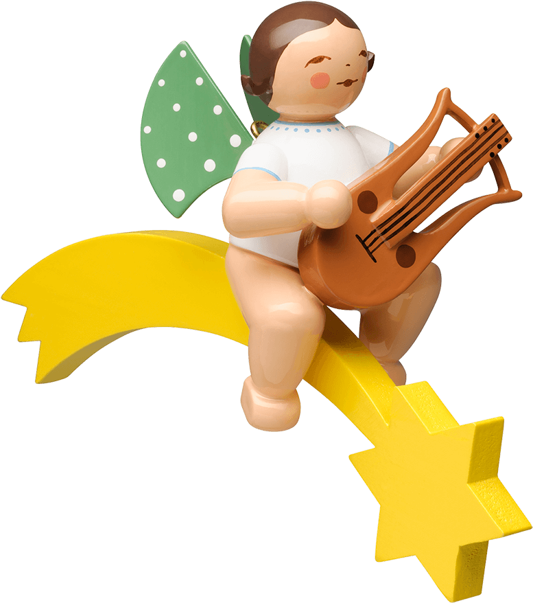 Angel With Lyre, On Comet - Wendt & Kühn Engel Mit Lyra Clipart (1000x1000), Png Download