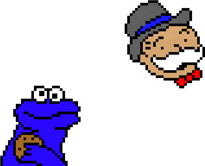 Pixel Art Cookie Monster Clipart (890x770), Png Download