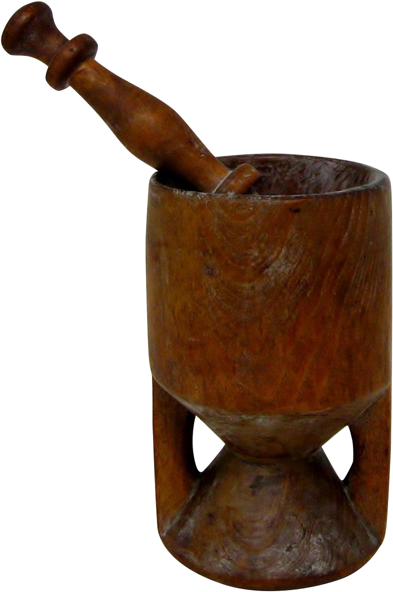 Vintage African Mortar & Pestle - Chair Clipart (883x1332), Png Download