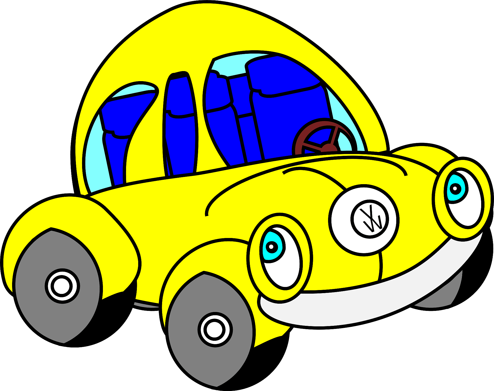 Volkswagen Beetle Cartoon .png Clipart (1920x1518), Png Download