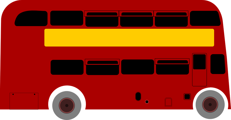 London Bus Cartoon Png Clipart (960x501), Png Download