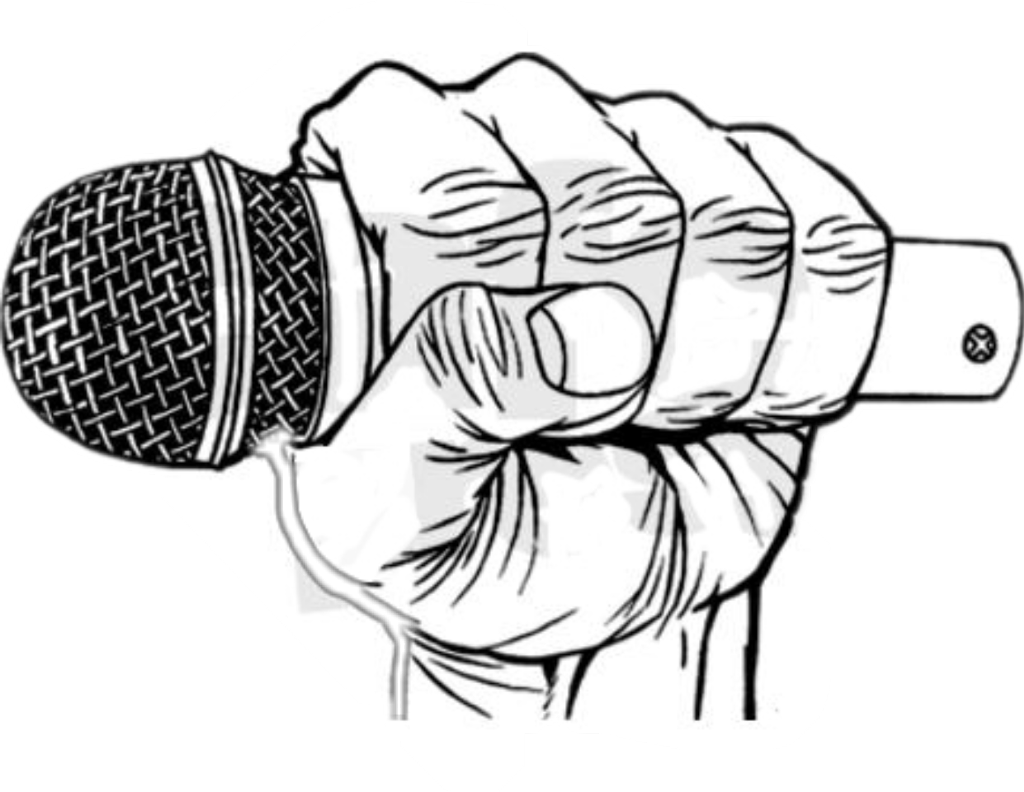 #music #mic #freetoedit - Microphone In Hand Drawing Clipart (1024x792), Png Download