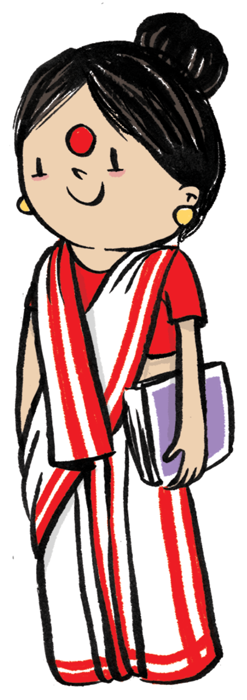 Indian Mom Cartoon Png Clipart (535x2030), Png Download