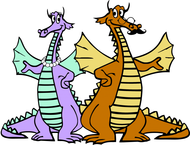 Mom And Dad Dragon - Dragon Clipart (768x589), Png Download