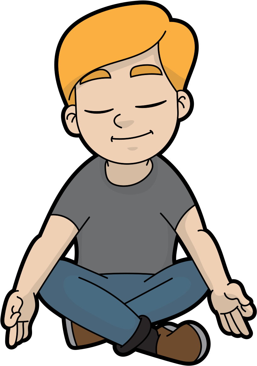Meditation Pic In Cartoon Clipart (1200x1318), Png Download