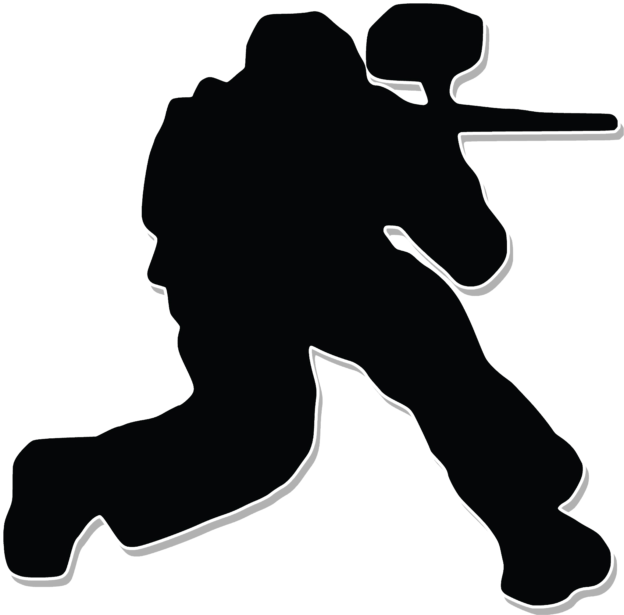 Pro Paintball Shop Silhouette Paintball Guns Stencil - Paintball Clipart (2208x2241), Png Download
