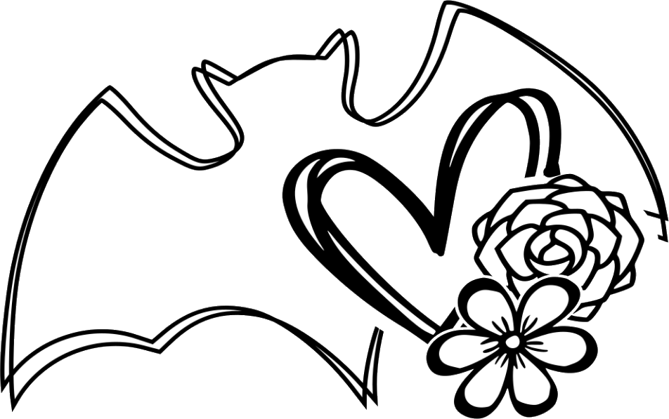 #ftestickers #bat #outline #halloween #happyhalloween - Line Art Clipart (952x597), Png Download