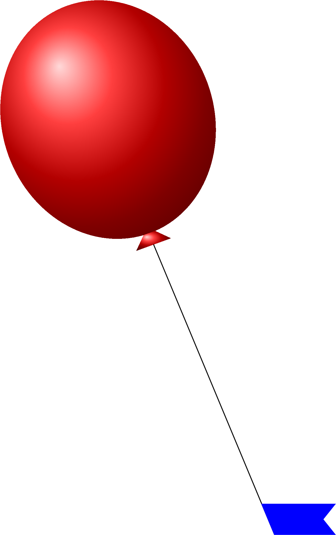 Balloon With Backward Flag Pointing Backward - Balloon Clipart (1565x2345), Png Download