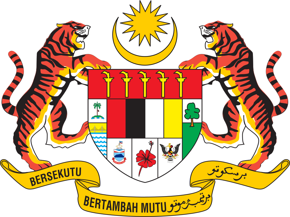 Coat Of Arms Of Malaysia - Malaysia Coat Of Arms Vector Clipart (970x728), Png Download