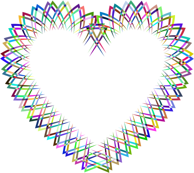 Abstract Geometric Frame I Heart Prismatic - Heart Clipart (768x686), Png Download