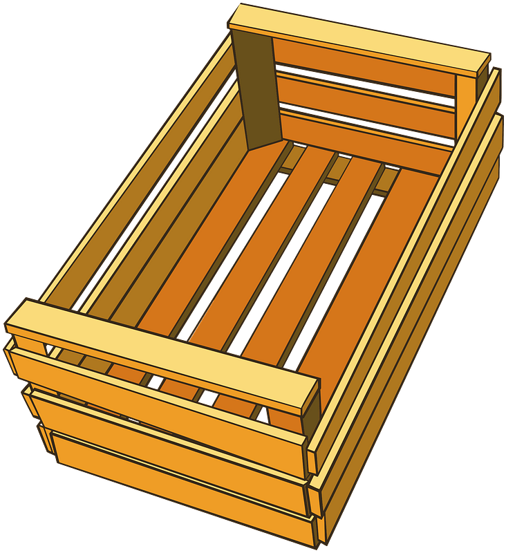 Crate2 Clipart - Wood Crate Clipart - Png Download (732x800), Png Download