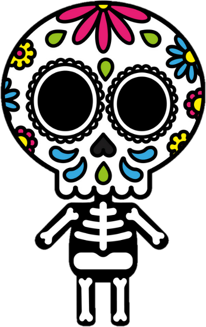 Sugar Skull Character Clipart (480x741), Png Download