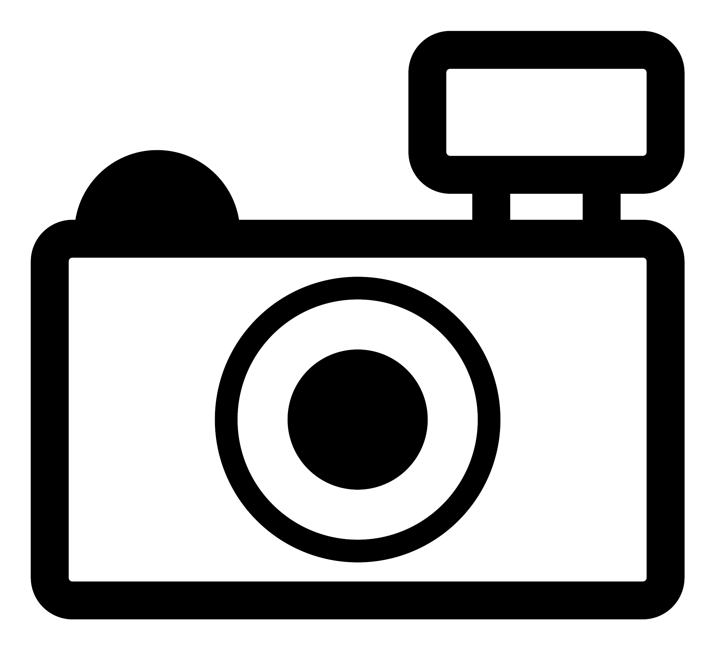 Clipart Png Free Camera - Camera Clipart Black And White Png Transparent Png (2351x2137), Png Download