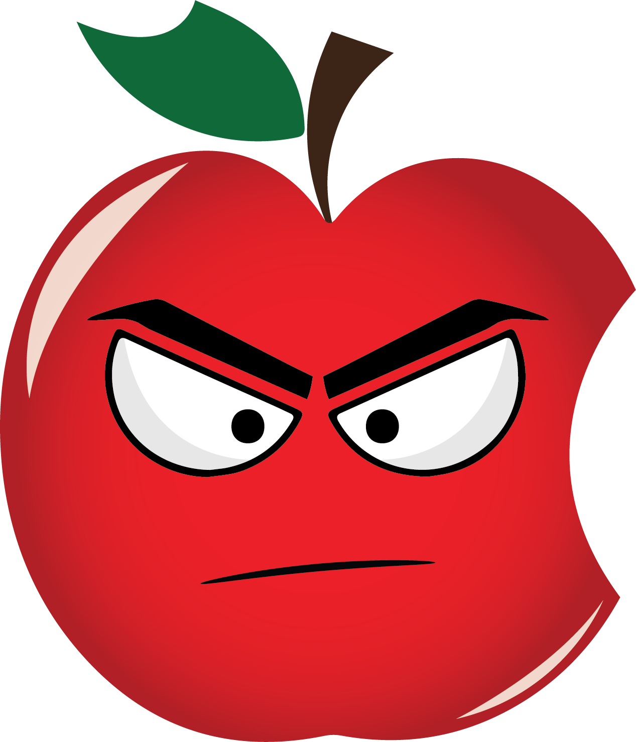 Angry Apple Clipart (1267x1478), Png Download