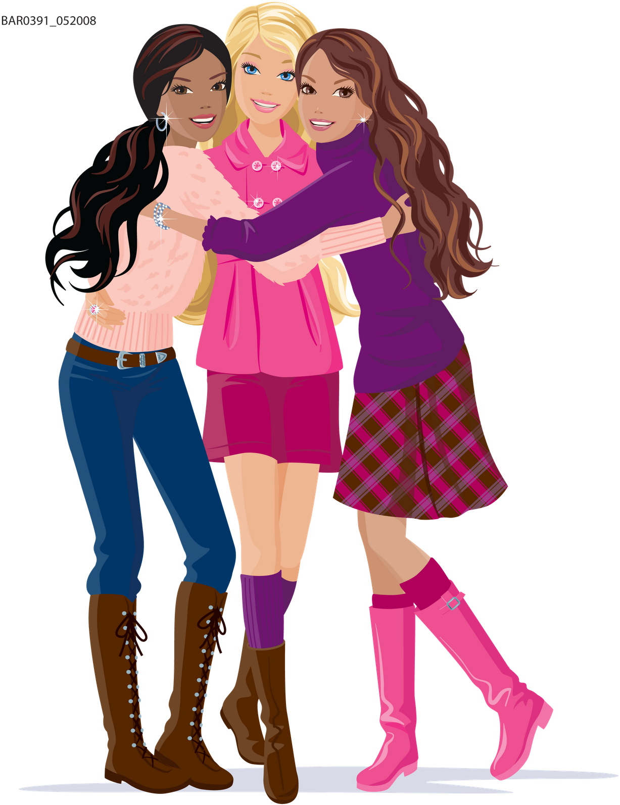 Transparent Barbie Clipart - Friends Clipart Girls - Png Download (1227x1594), Png Download