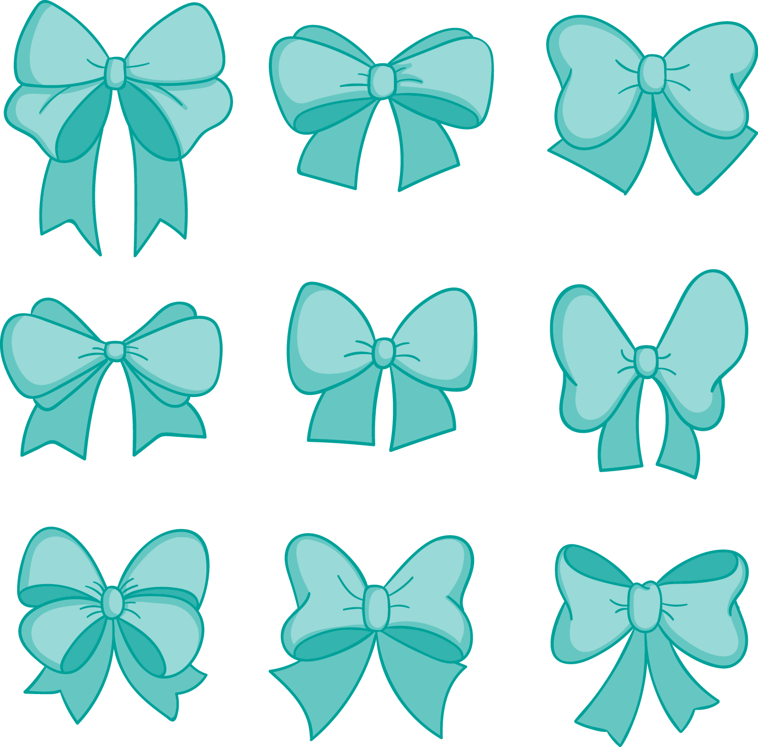 Vector Bows Turquoise - Desenho De Laço Clipart (1503x1481), Png Download