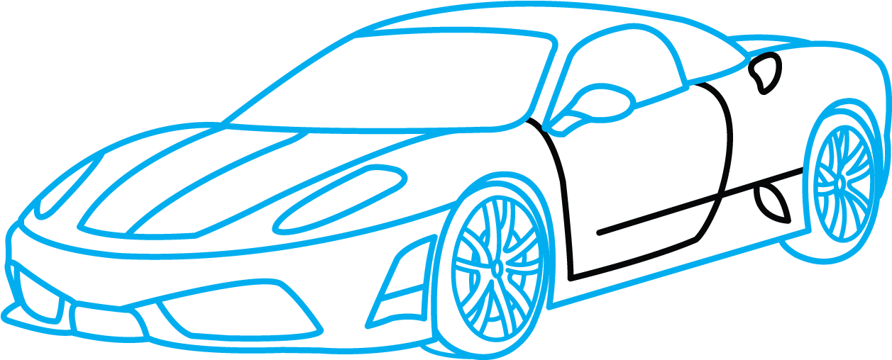 Drawn Ferrari Cute - Draw A Ferrari Car Clipart (1280x720), Png Download
