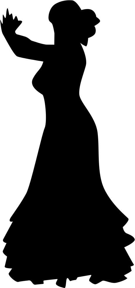 Flamenco Female Dancer Silhouette - Lady Dance Icon Clipart (462x981), Png Download