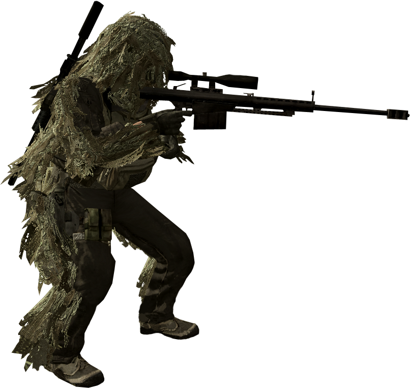 Sniper Clipart Call Duty - Modern Warfare Ghillie Suit - Png Download (806x762), Png Download