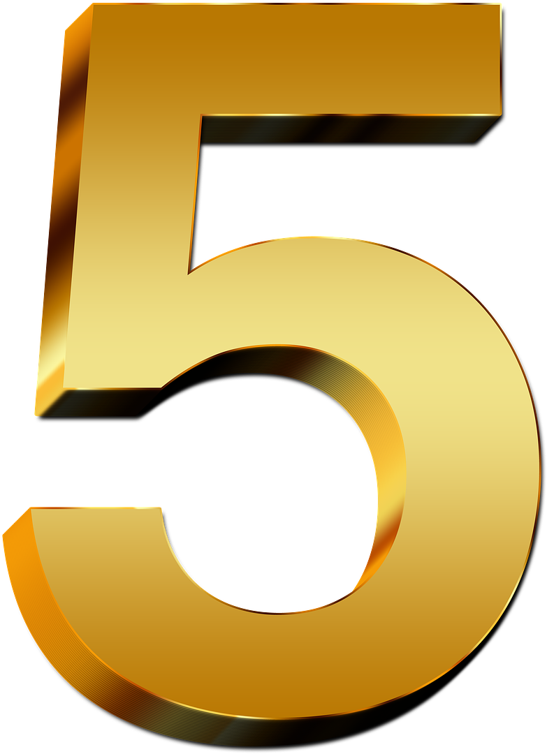 Number 5 Transparent Png - Transparent 5 Png Clipart (1280x1280), Png Download