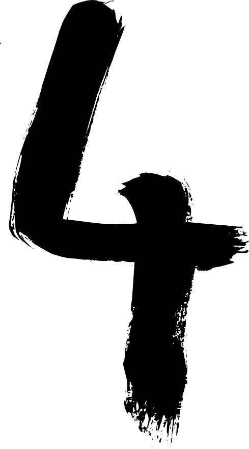 Black Number 4 Png Clipart (489x881), Png Download