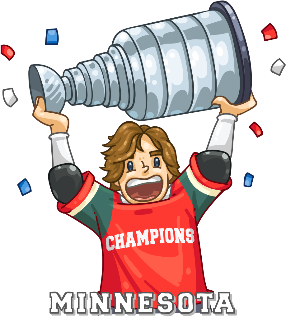 Cartoon Hoisting Stanley Cup Clipart - Full Size Clipart (#5691098