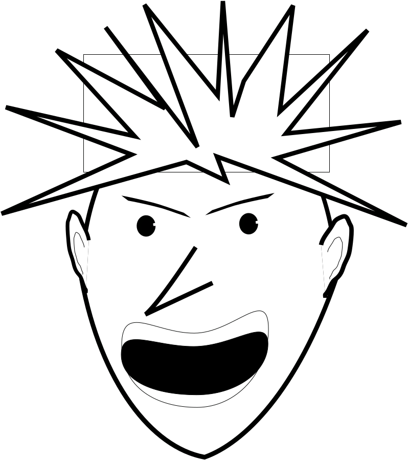 Angry Punk Svg Clip Arts - Angry Black And White Clip Art - Png Download (1024x1024), Png Download