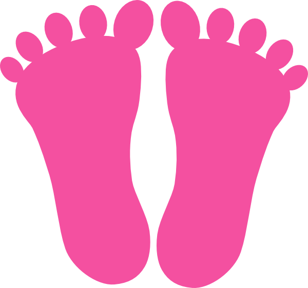 Footprints Clipart Pink, Footprints Pink Transparent - Clip Art Foot - Png Download (600x561), Png Download
