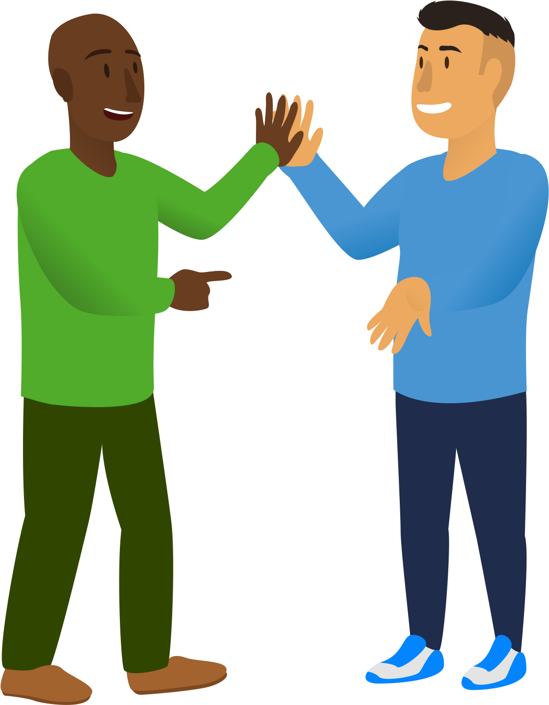 High Five - Cartoon Hi Five Clipart (1326x1485), Png Download
