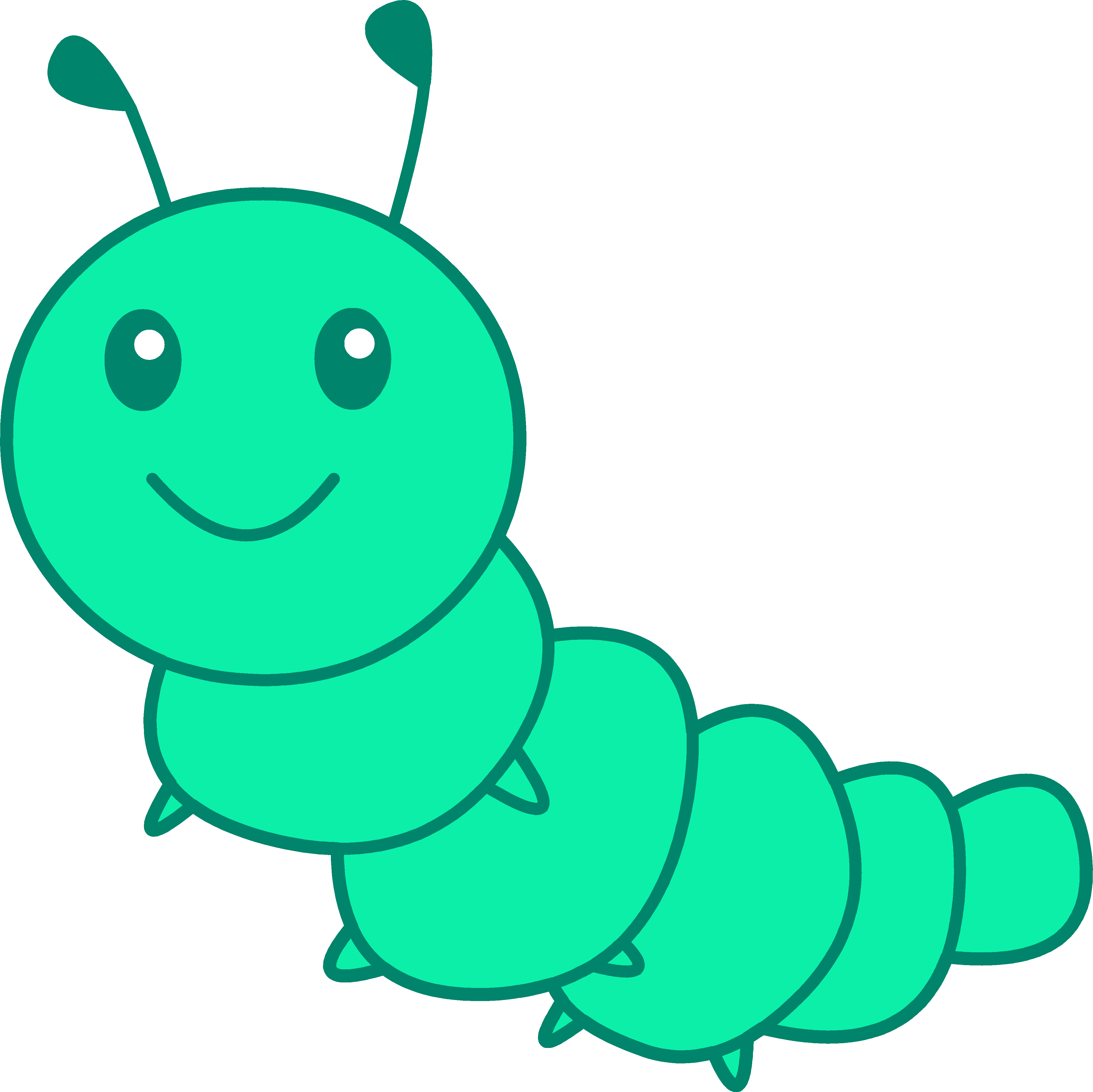 Cartoon Caterpillar Clipart (4169x4166), Png Download