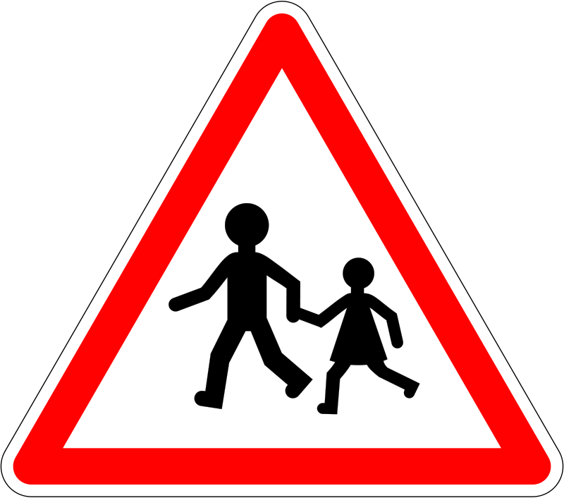 School Exit Warning Tab - School Traffic Signs Clipart (800x706), Png Download