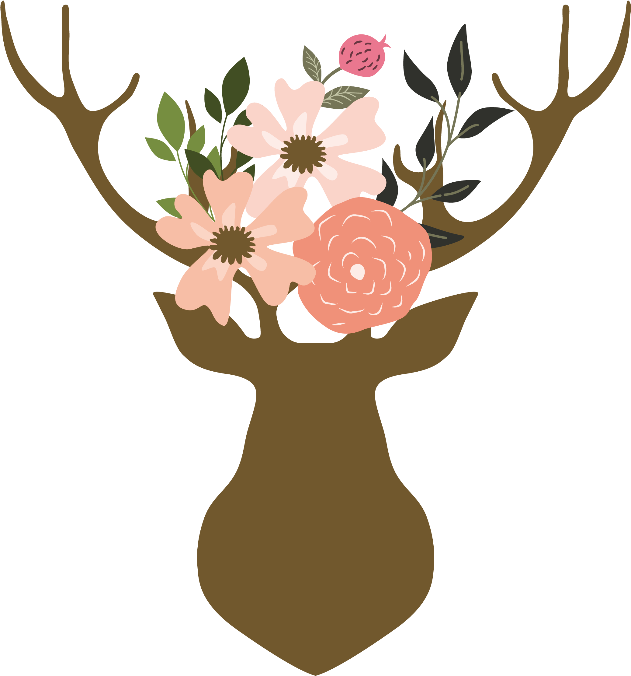 Corne De Cerf Fleur Clipart (2400x2400), Png Download