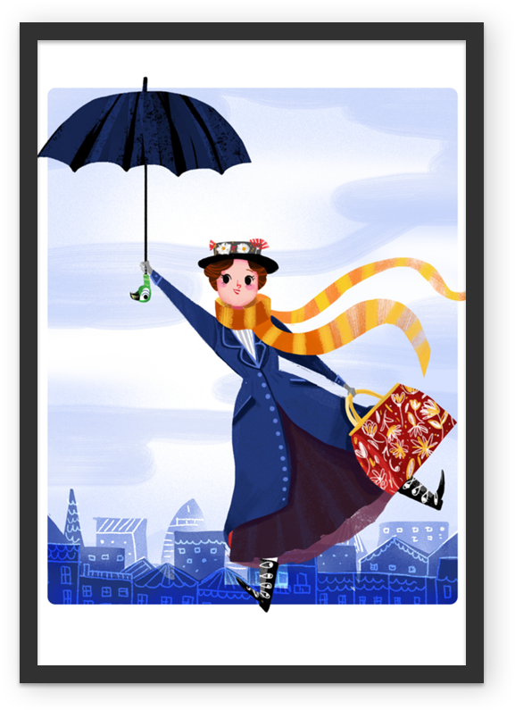 Mary Poppins Artist Illustration Illustrator - Free Mary Poppins Illustrations Clipart (800x800), Png Download