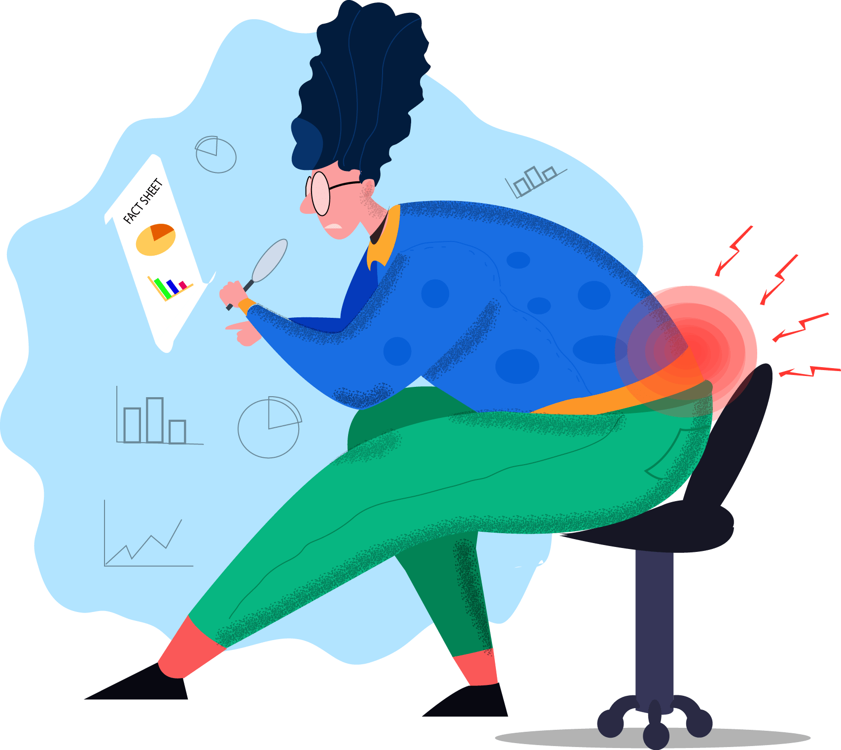 Back Pain Fact And Statistics - Cartoon Clipart (1706x1522), Png Download