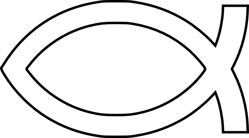 Pictures Christian Symbols - White Christian Fish Symbol Png Clipart (801x444), Png Download