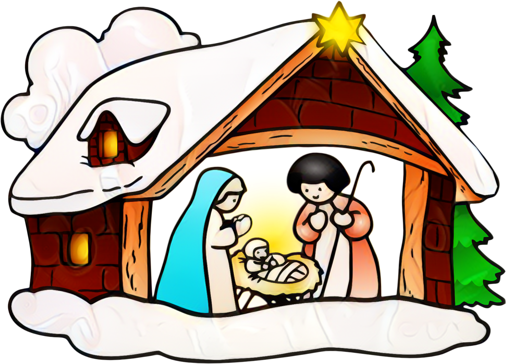 Clip Art Christmas Day Openclipart Santa Claus Nativity - Christmas Jesus Clipart - Png Download (1966x1392), Png Download