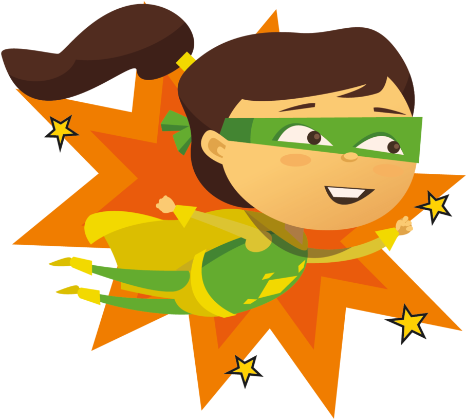 Flying Girl - Cartoon Clipart (1000x840), Png Download