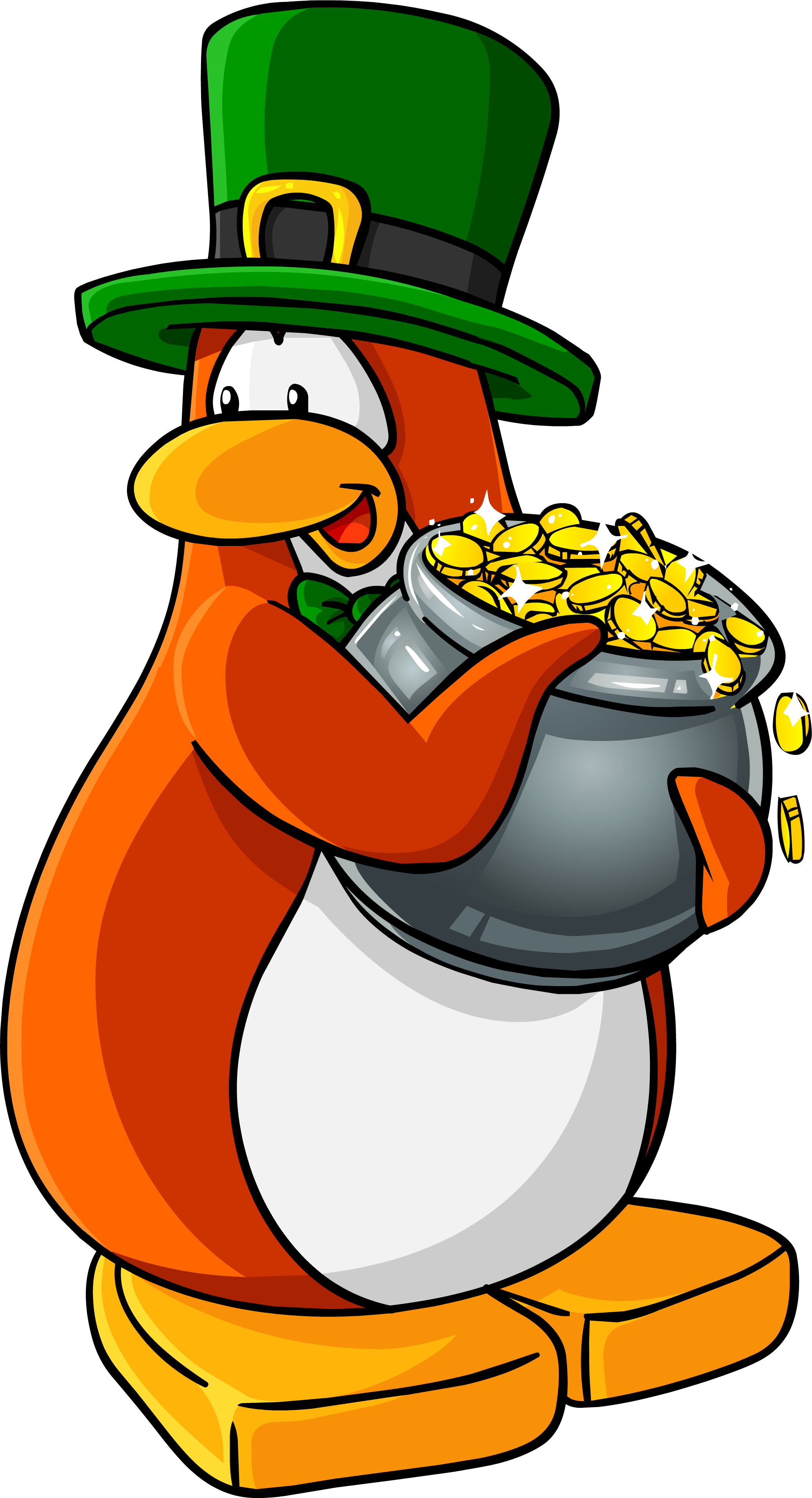 Club Penguin Rewritten Wiki - St Patrick Day Green Hat Club Penguin Clipart (1584x2922), Png Download