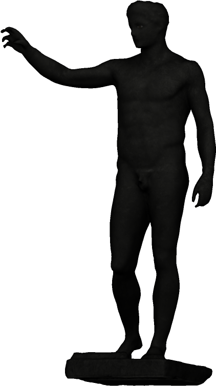 Kilkis War Museum Silhouette Sculpture Bust - Greek God Silhouette Png Clipart (612x881), Png Download