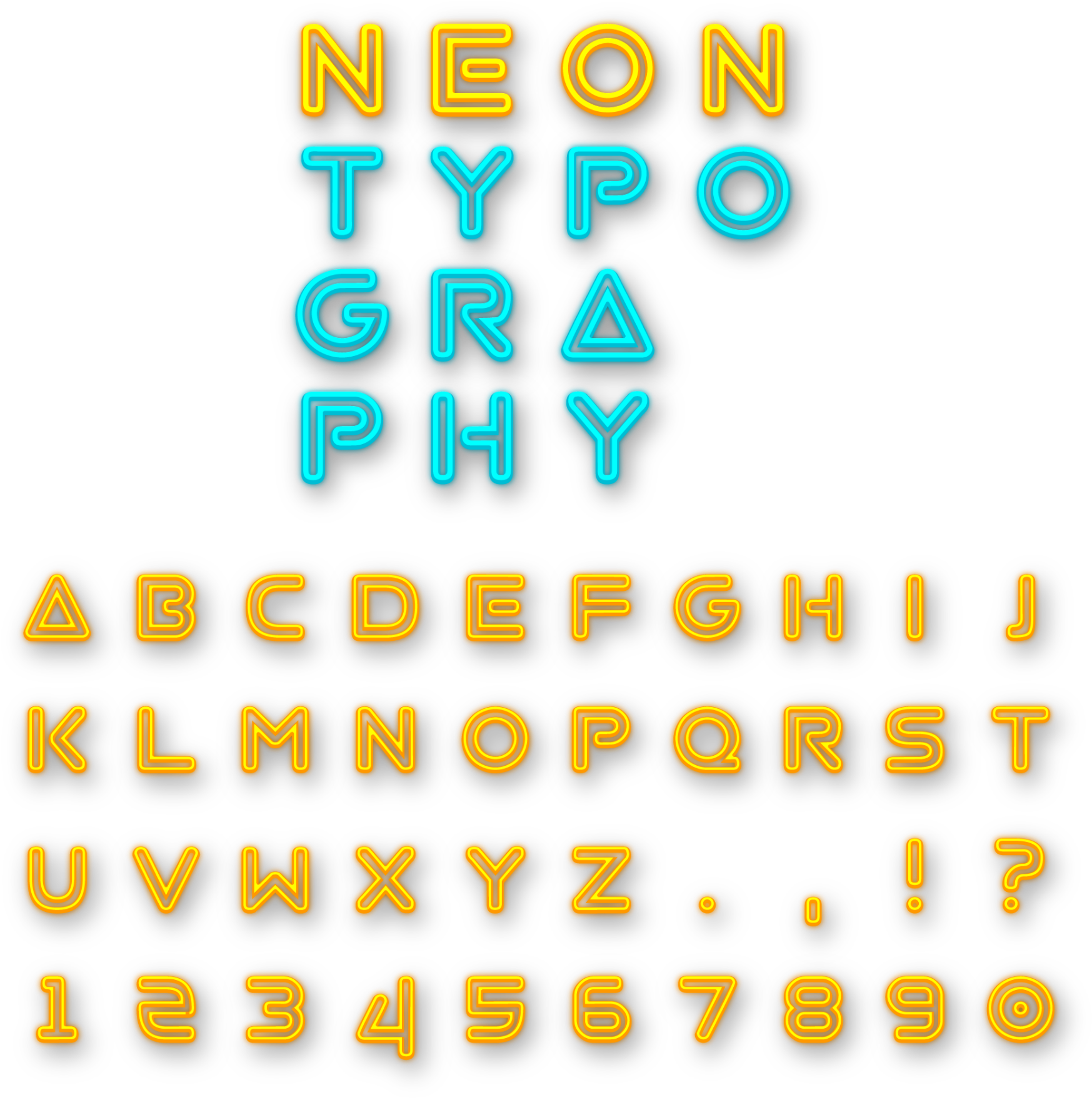 #letras #neon Letras Néon #alfabet #alfabeto #font Clipart (1769x1777), Png Download
