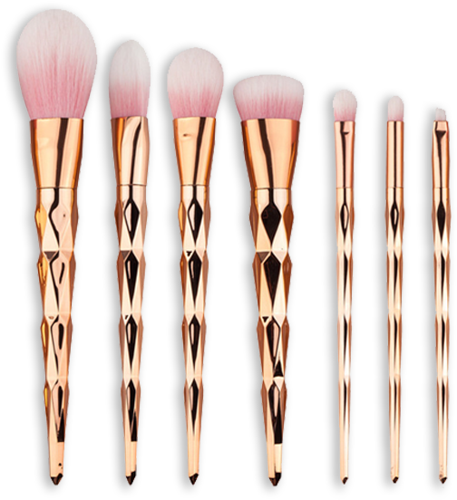 Brush Clipart Gold Makeup - Rose Gold Makeup Brushes - Png Download (600x600), Png Download