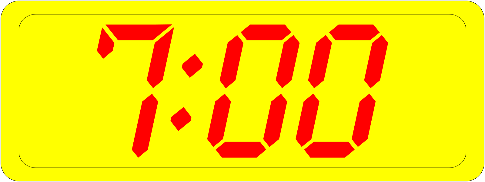 Blue Clock Svg Clip Arts - Digital Clock Clipart - Png Download (1600x603), Png Download