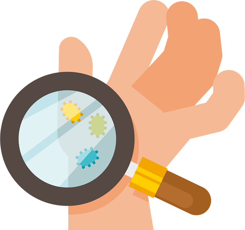 Bacteria On Hand Clipart - Bakteri Dalam Kaca Pembesar - Png Download (800x753), Png Download