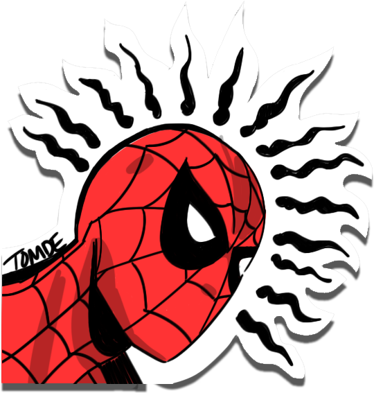 Golden Age Spider Man With Spider Senses Around His - Spider Sense Clipart (585x603), Png Download