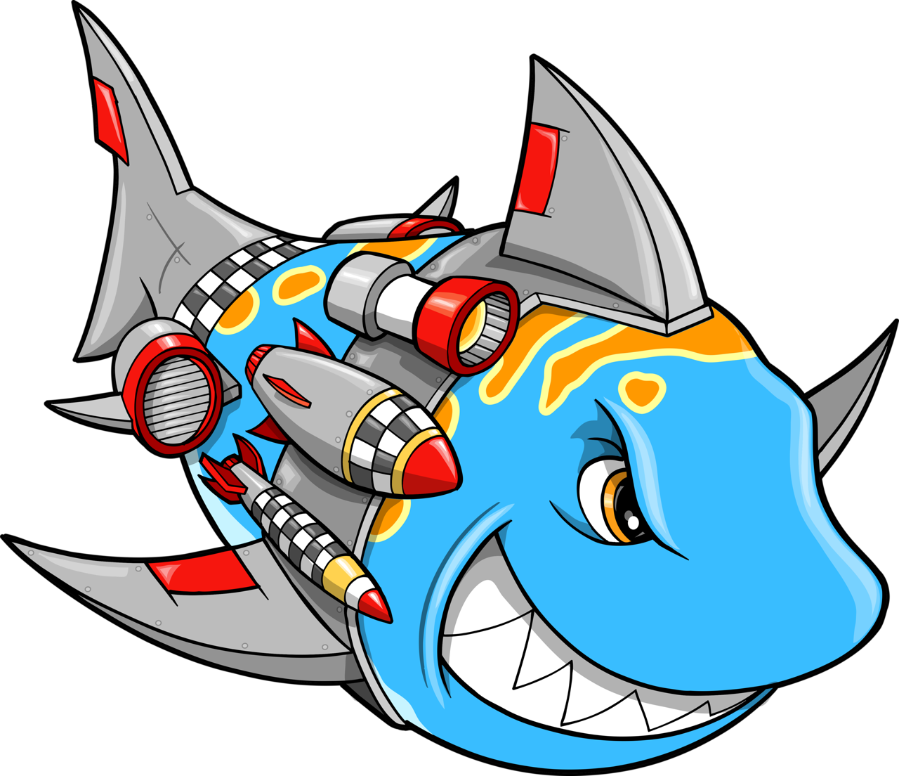 Shark Clipart Robot - Shark Vector Png Transparent Png (1280x1104), Png Download