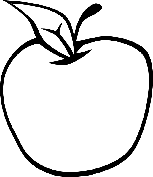 Clip Art Black And White Apple - Png Download (516x598), Png Download