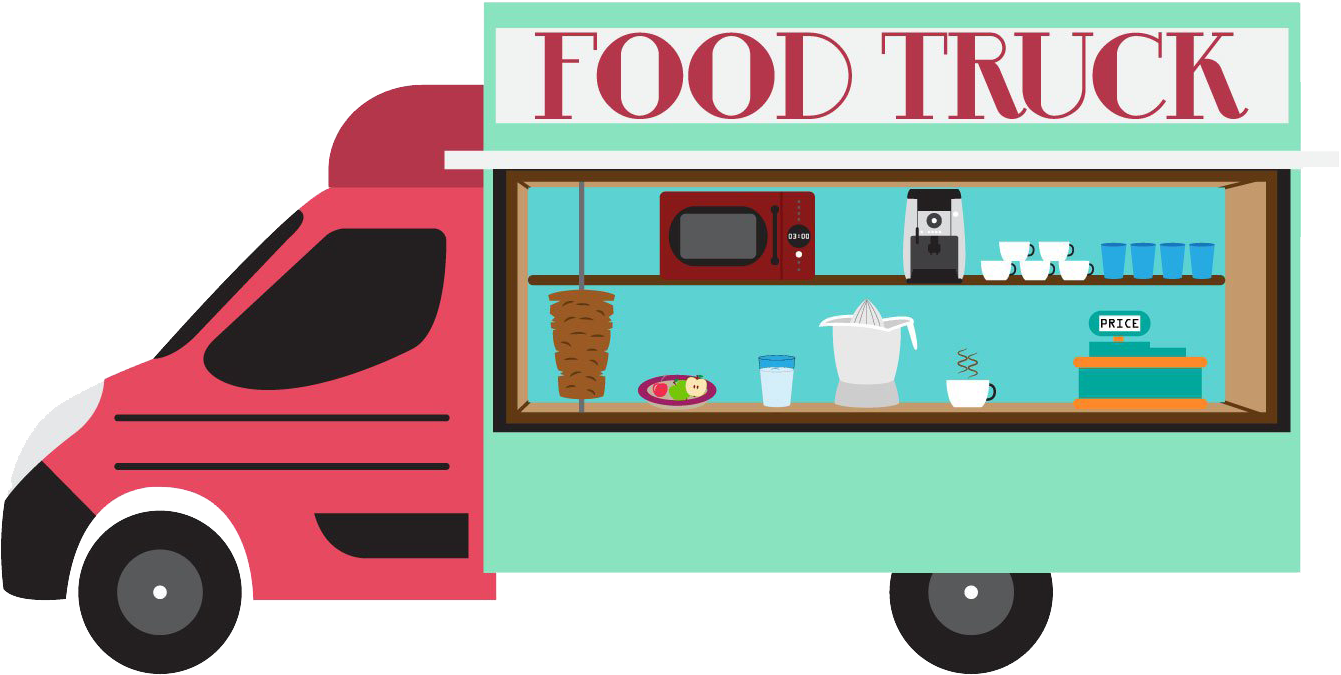 Food Truck Taco Kebab - School Project Food Truck Clipart (1400x980), Png Download
