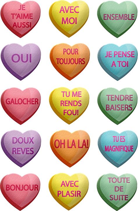 Coeurs Avec Mots Doux Clipart (474x720), Png Download