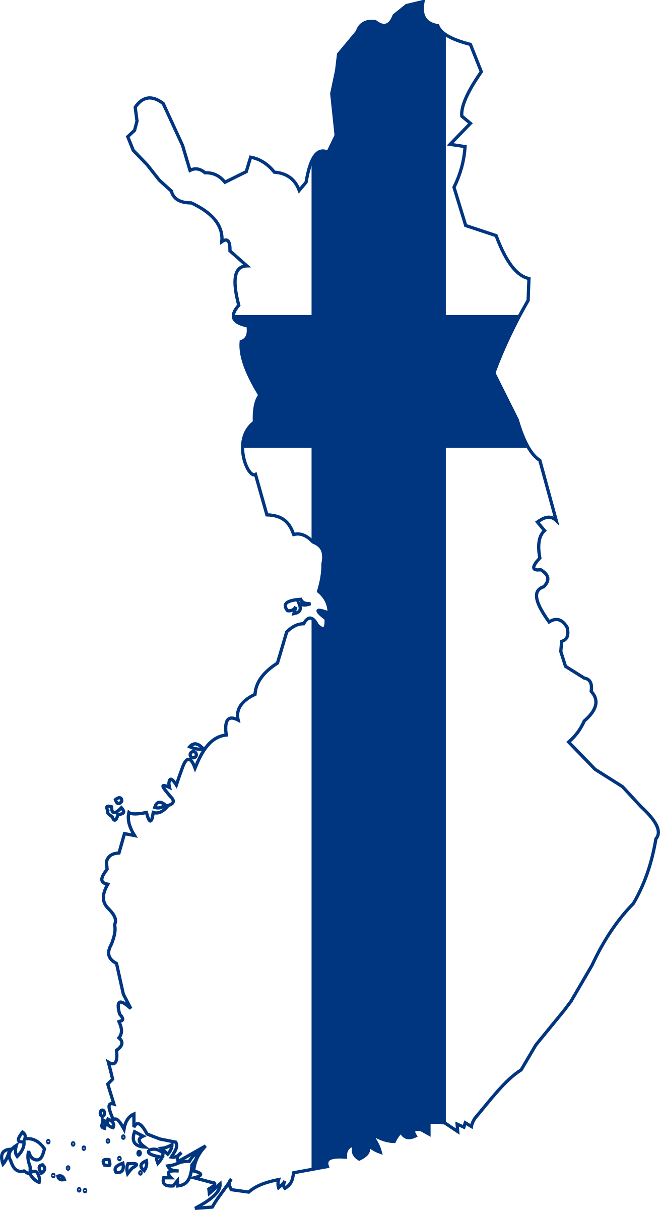 Finland Flag Country Shape Clipart (1310x2400), Png Download