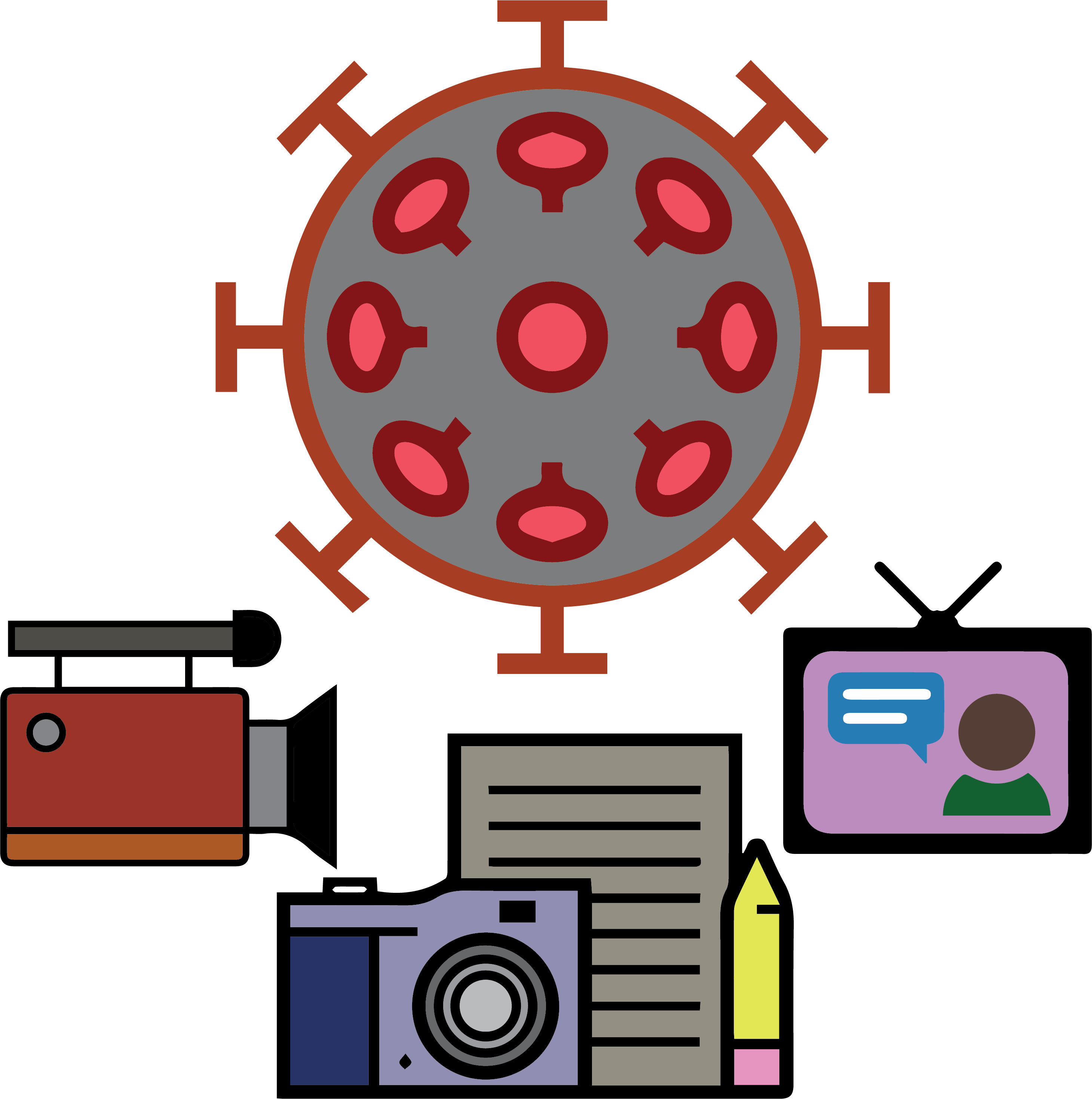 An Image Composed Of Several Icons - Coronavirus Icon Clipart (2920x2937), Png Download
